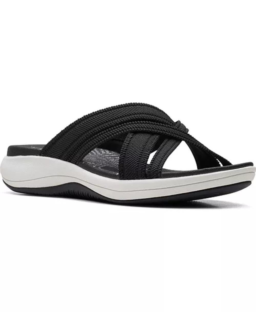 Clarks Cloudsteppers Black Comfort Slide Sandals Women Size 11 Summer Essentials